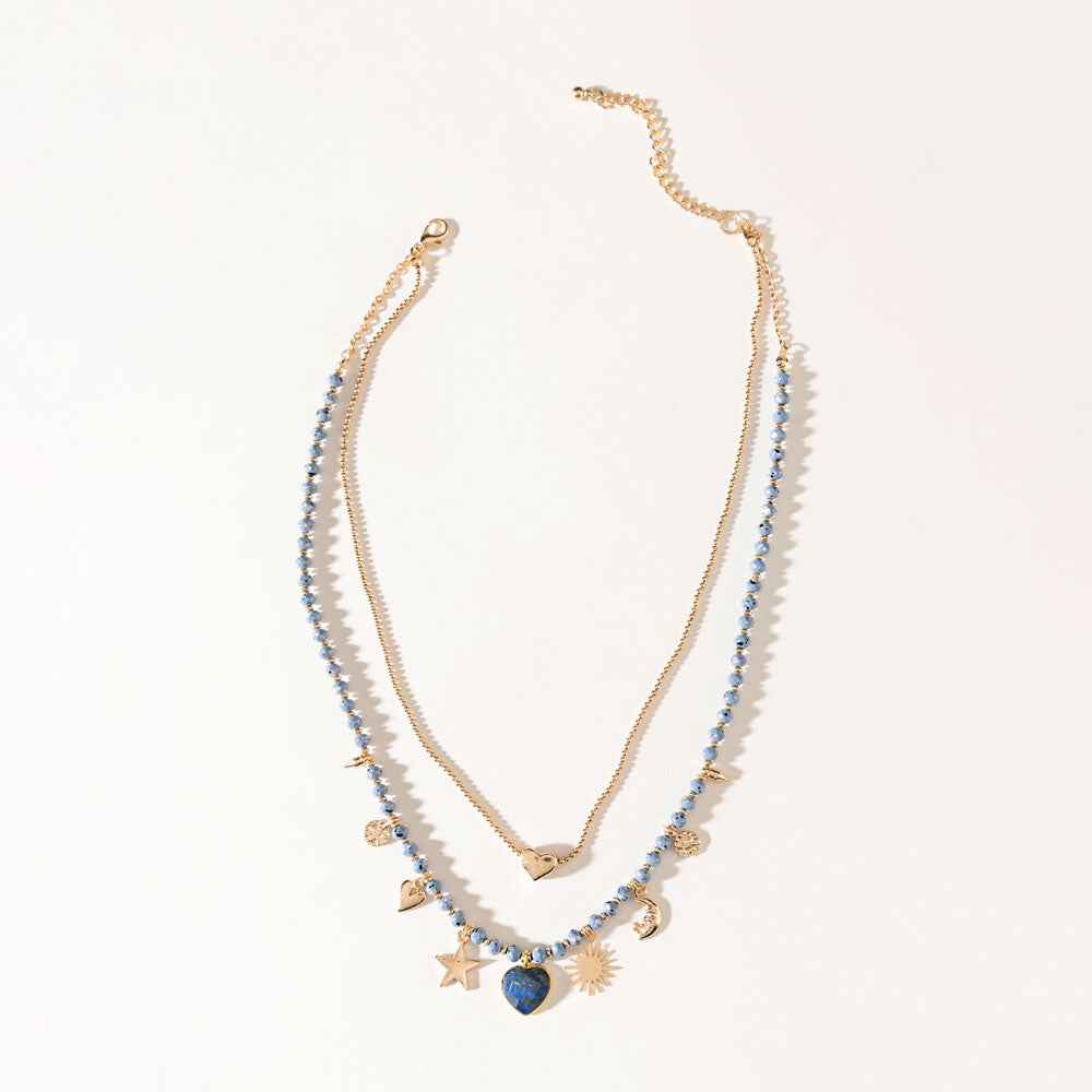 Celeste Charm Necklace in Desert Gold