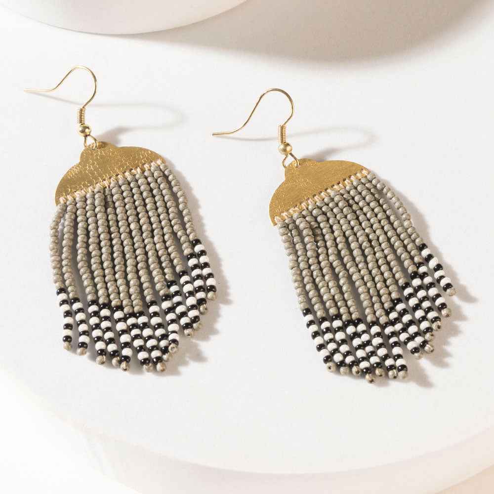 Monroe Fringe Earrings in Dusty Gold