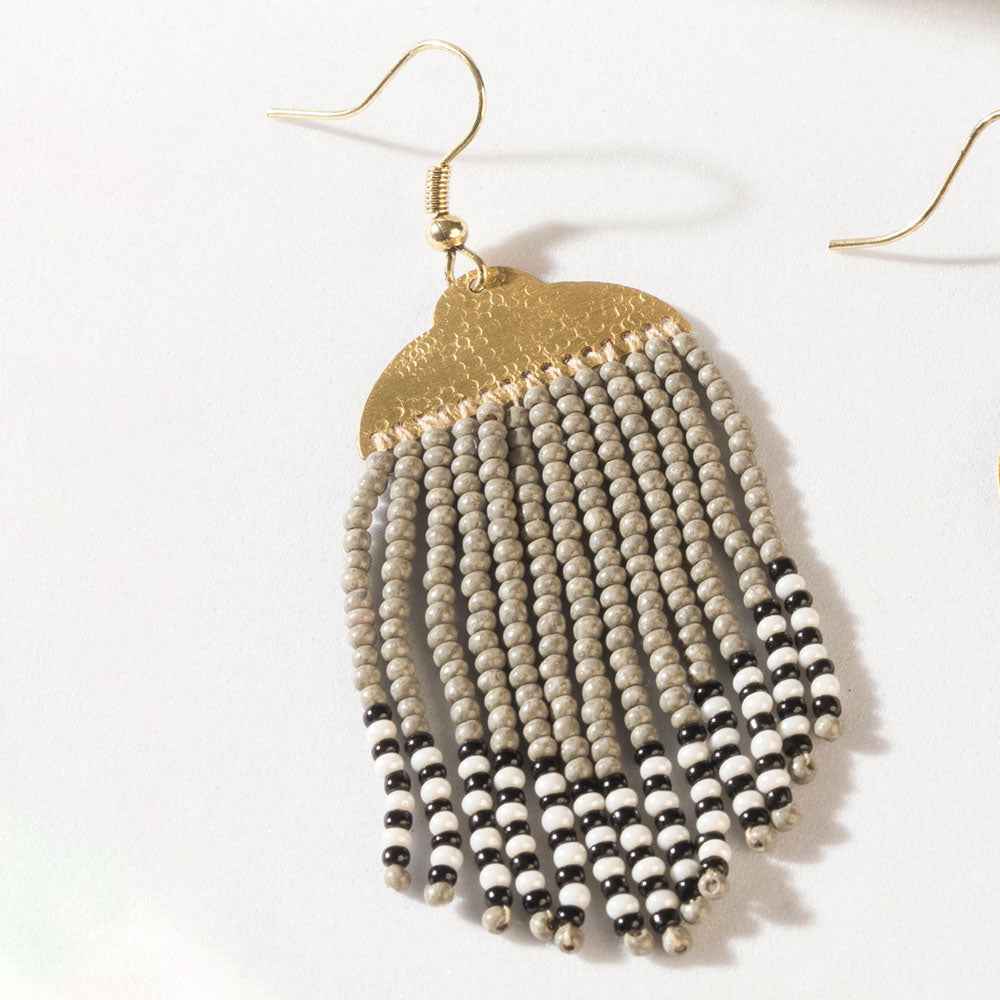 Monroe Fringe Earrings in Dusty Gold