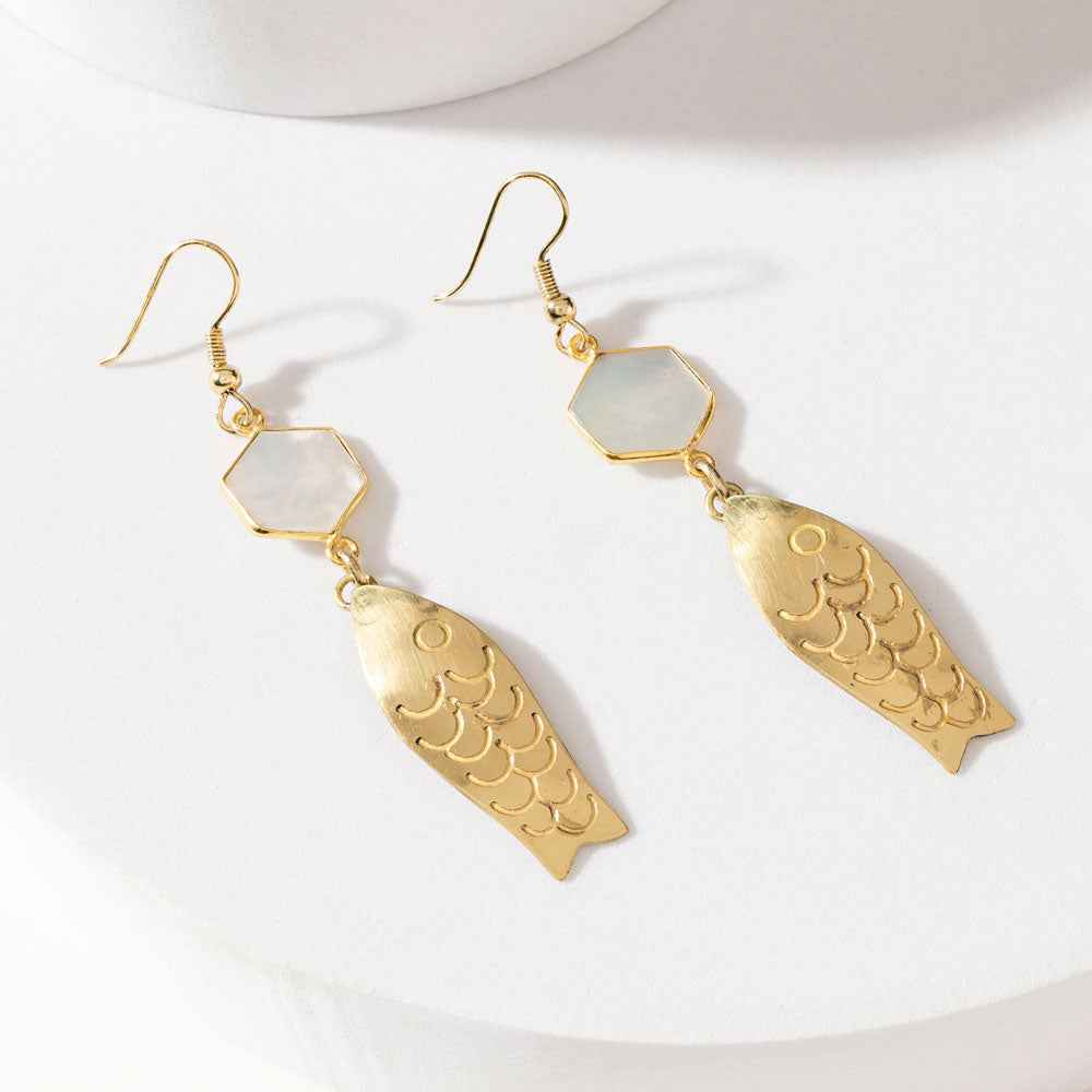 Odessa Charm Earrings in Brass Glow