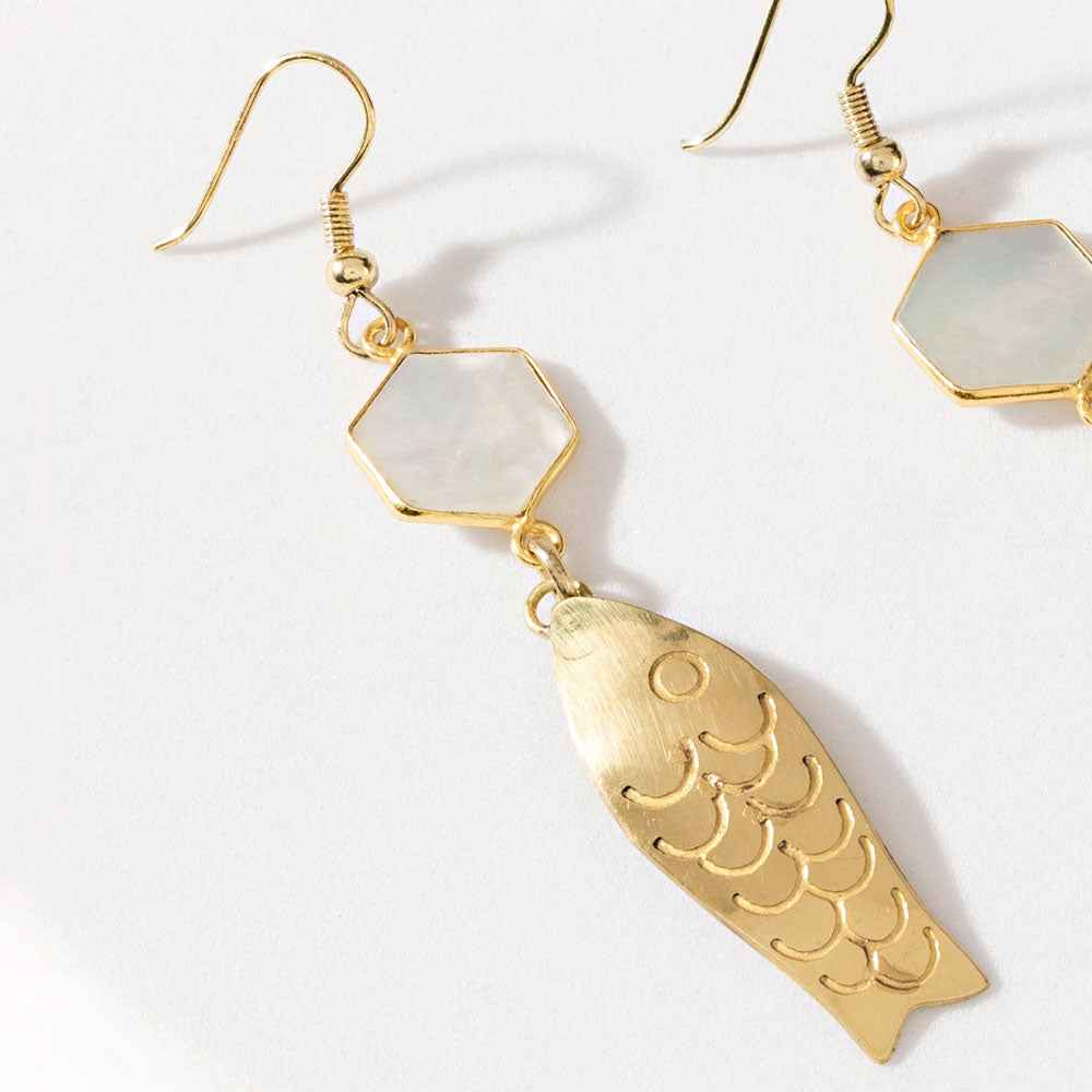 Odessa Charm Earrings in Brass Glow