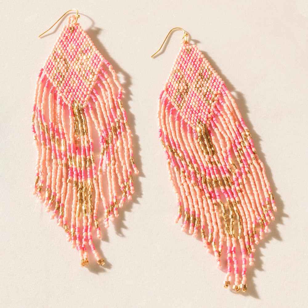 Rosabelle Fringe Earrings in Blush Pink