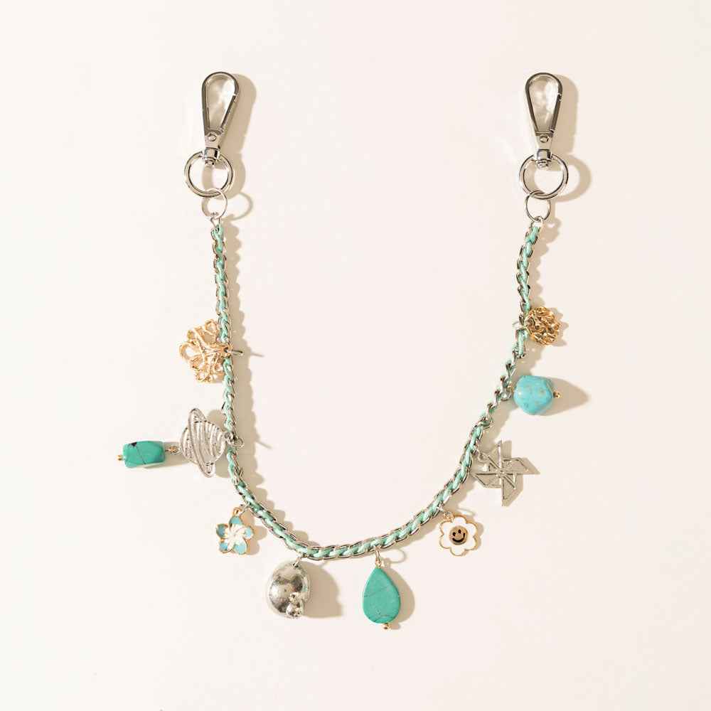 Seaside Relic Bag Charm in Lagoon Blue