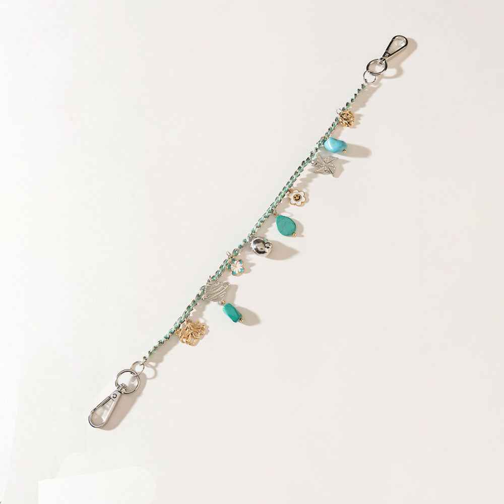 Seaside Relic Bag Charm in Lagoon Blue
