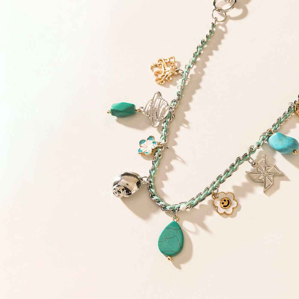 Seaside Relic Bag Charm in Lagoon Blue
