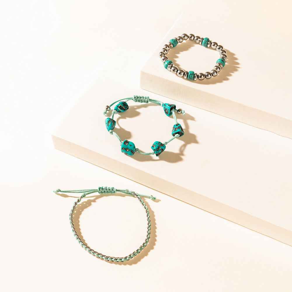 Calm & Chaos Bracelet in Aqua Silver