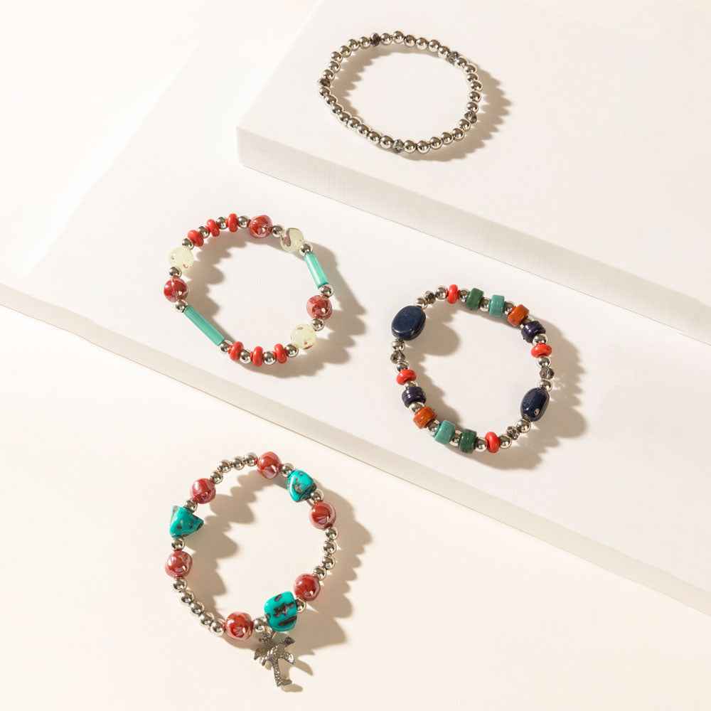 Islander Bliss Stack Bracelet in Lagoon Coral