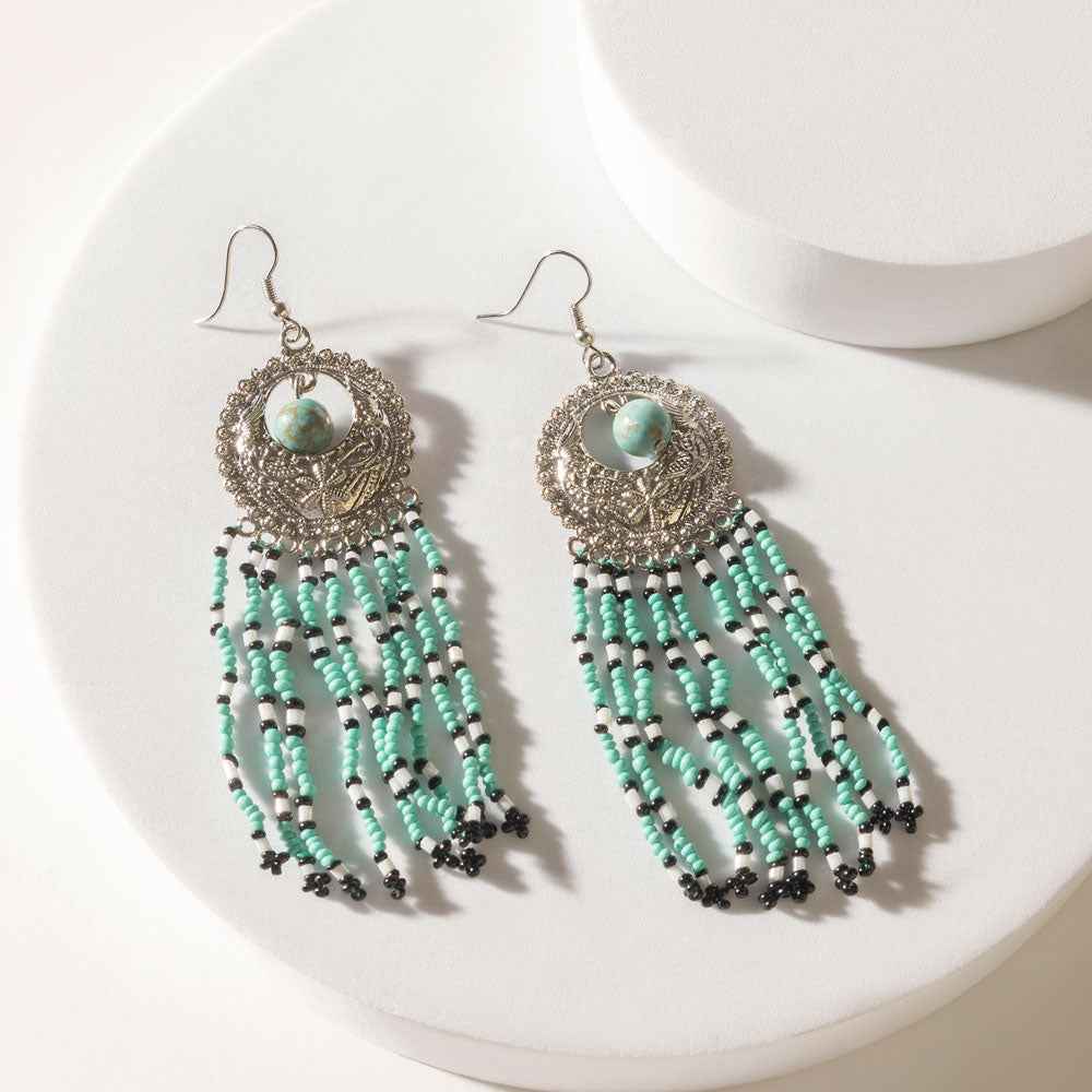 Night at Navajo Earrings in Deep Blue