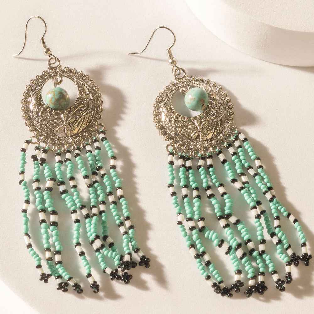 Night at Navajo Earrings in Deep Blue