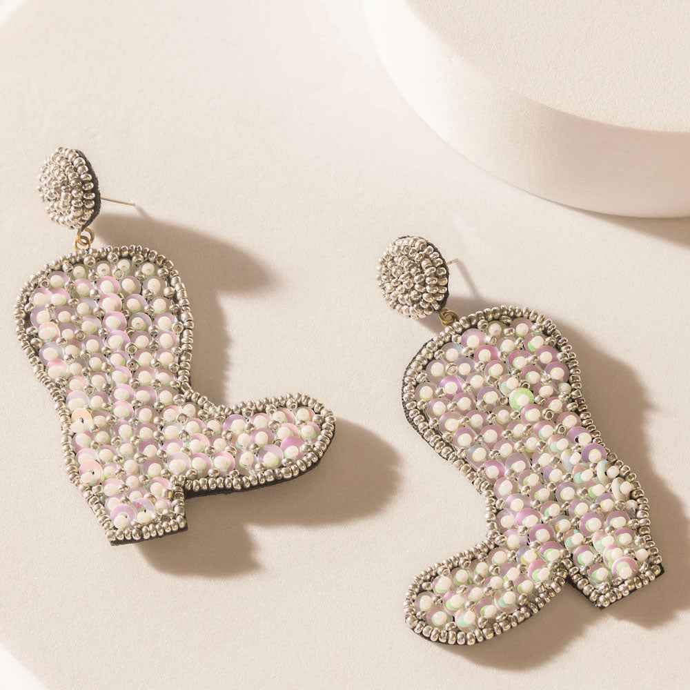Myra Starlight Rodeo Earrings in Pearl White