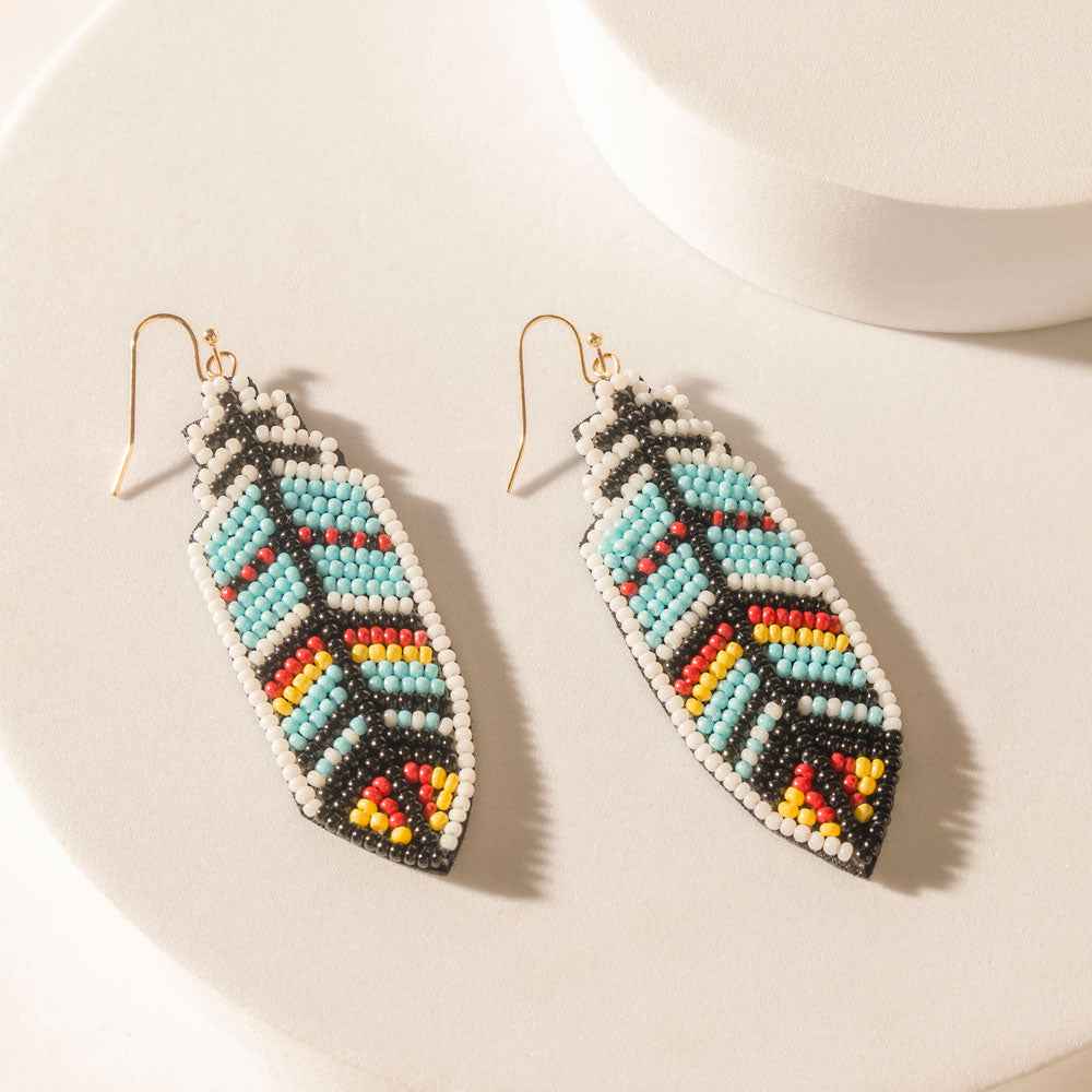 Myra Zuni Feather Earrings in Skyfall Blue