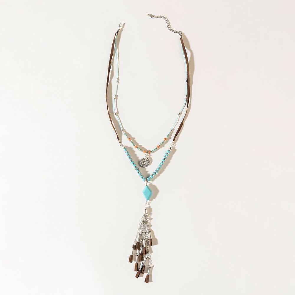Two Moons Spell Necklace in Mesa Blue