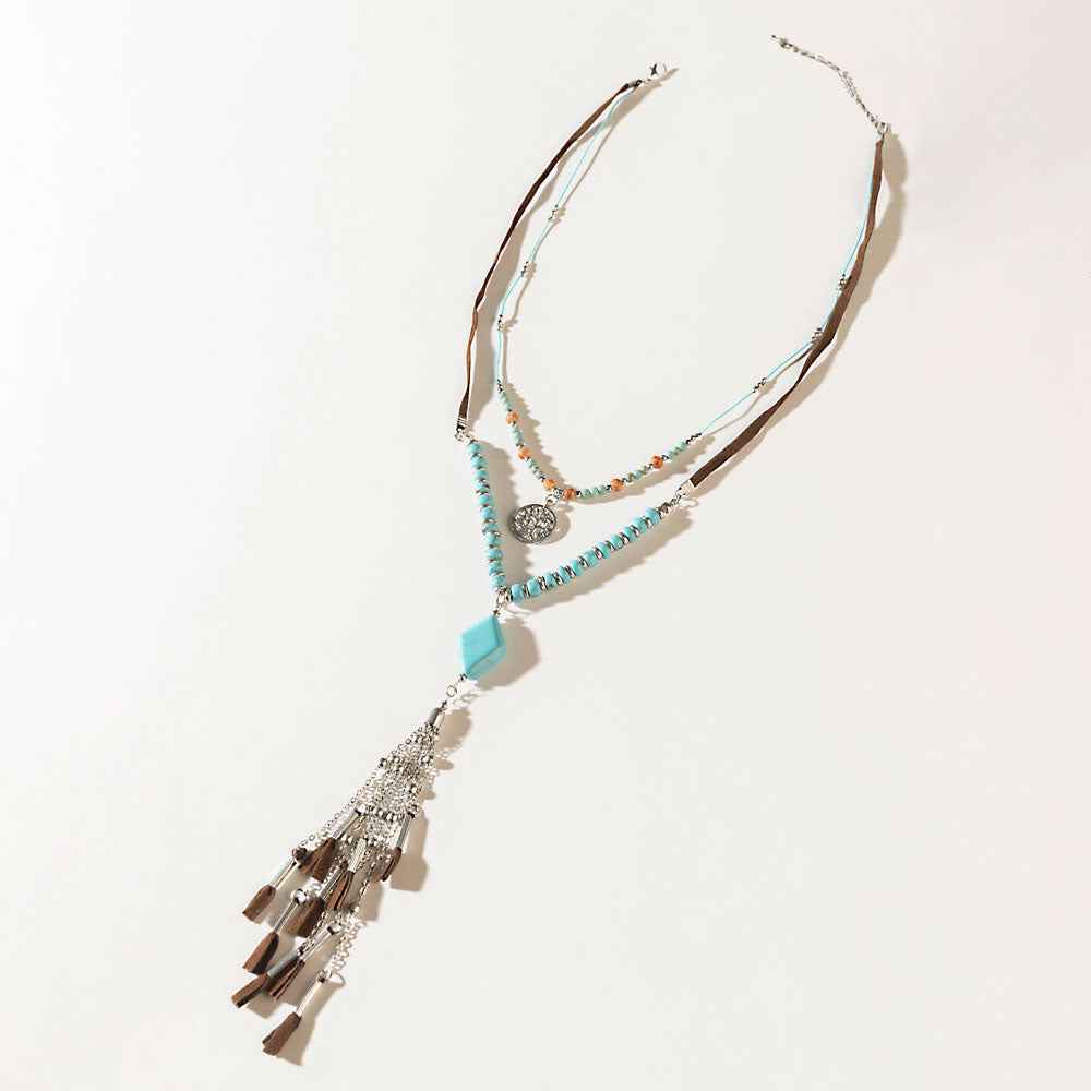 Two Moons Spell Necklace in Mesa Blue