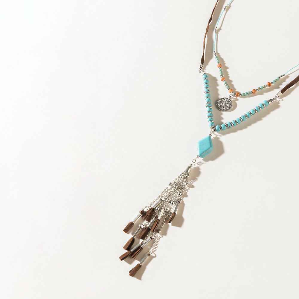 Two Moons Spell Necklace in Mesa Blue