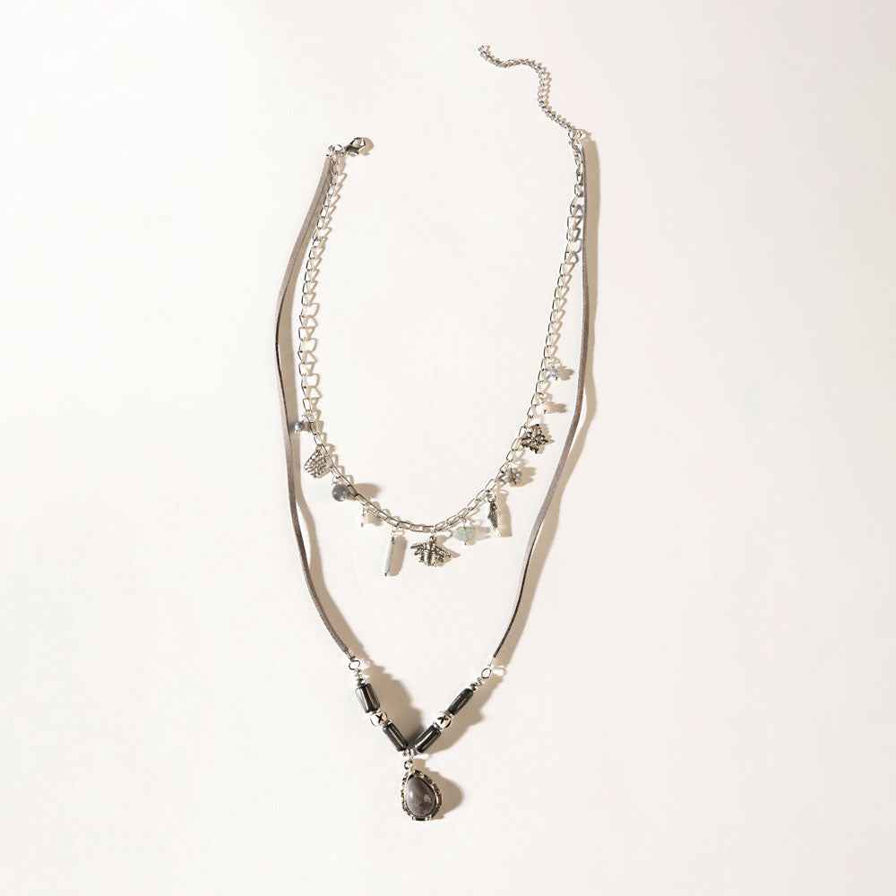 Wandererâ€™s Wish Necklace in Coal Silver