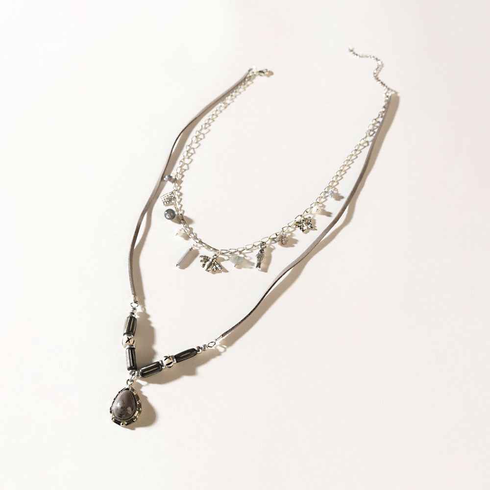 Wandererâ€™s Wish Necklace in Coal Silver