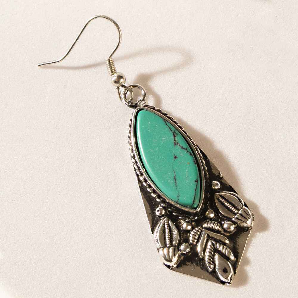 Myra Prairie Armor Earrings in Saddle Teal