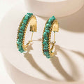 Myra Howlite Halo Earrings in Mineral Teal