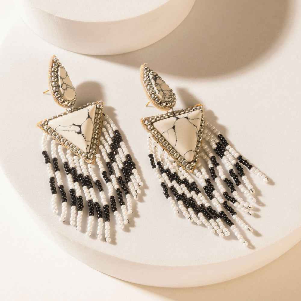 Myra Chevrun Wild Earrings in Salt & Smoke