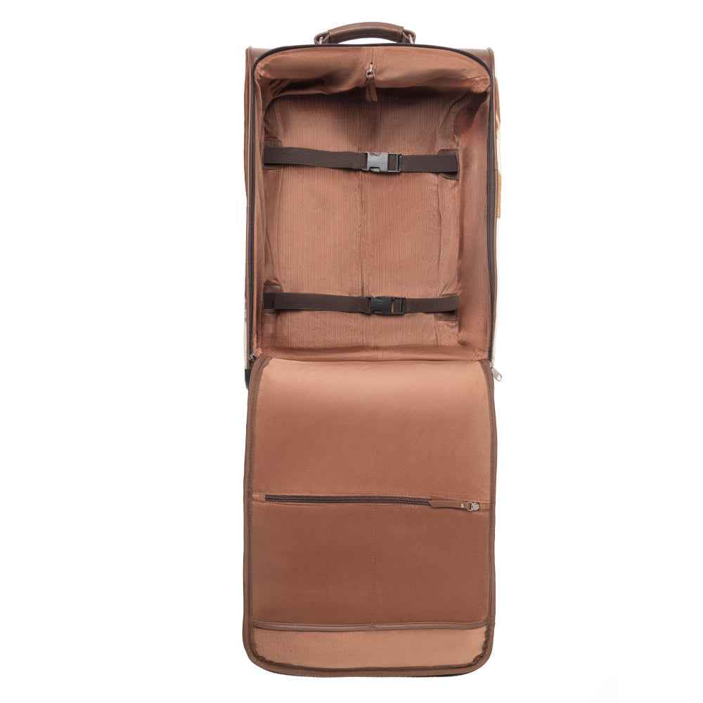 Myra Desert Fawn Handtooled Hairon Leather Trolley in Amber Fawn