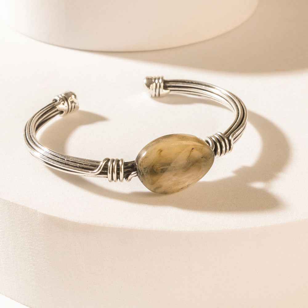 Myra Wanderer's Orb Cuff in Brushed Silver
