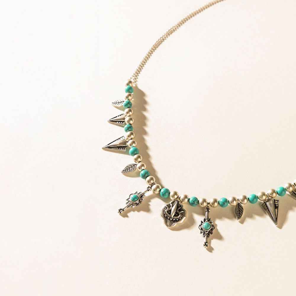 Myra Feather Song Necklace in Nomad Blue