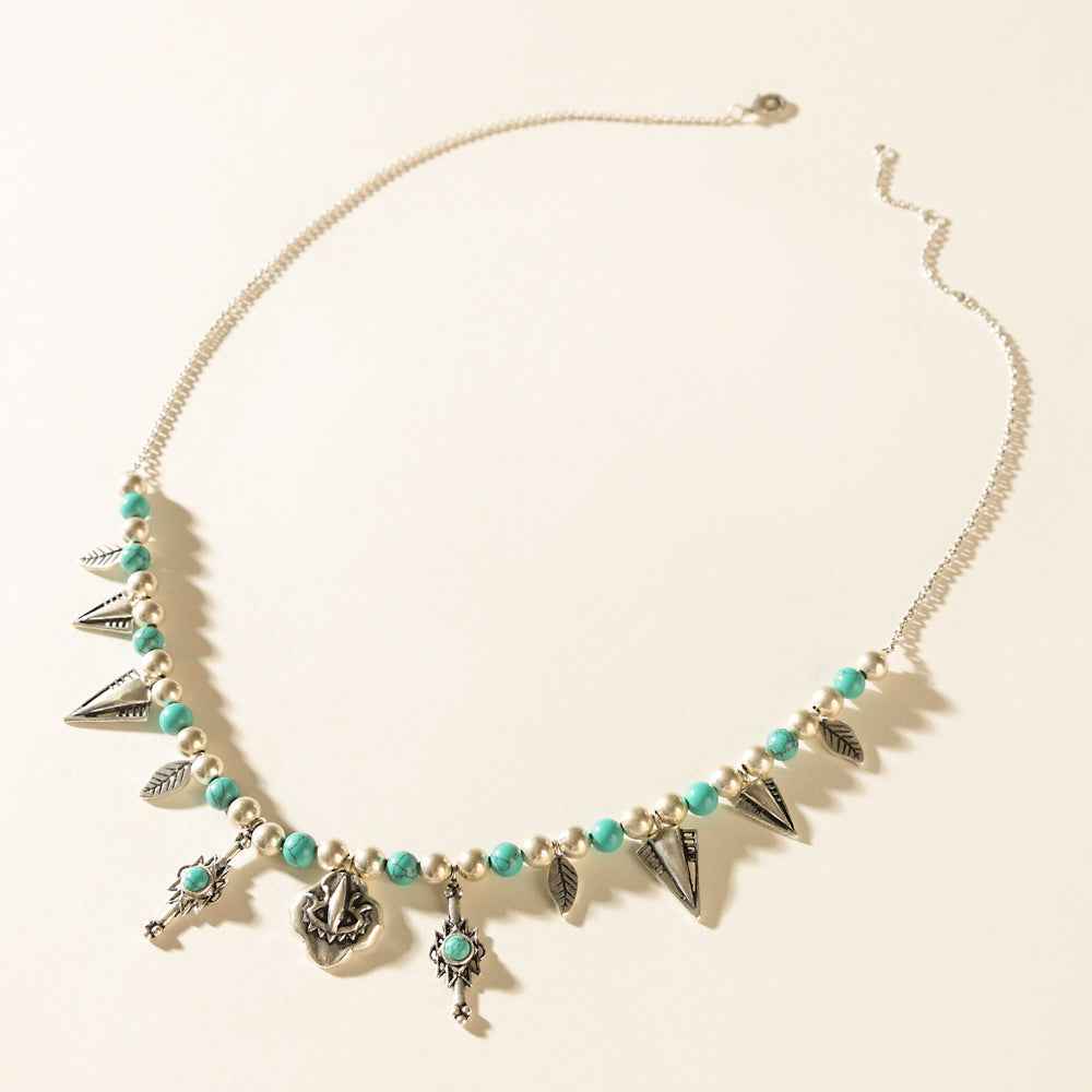 Myra Feather Song Necklace in Nomad Blue