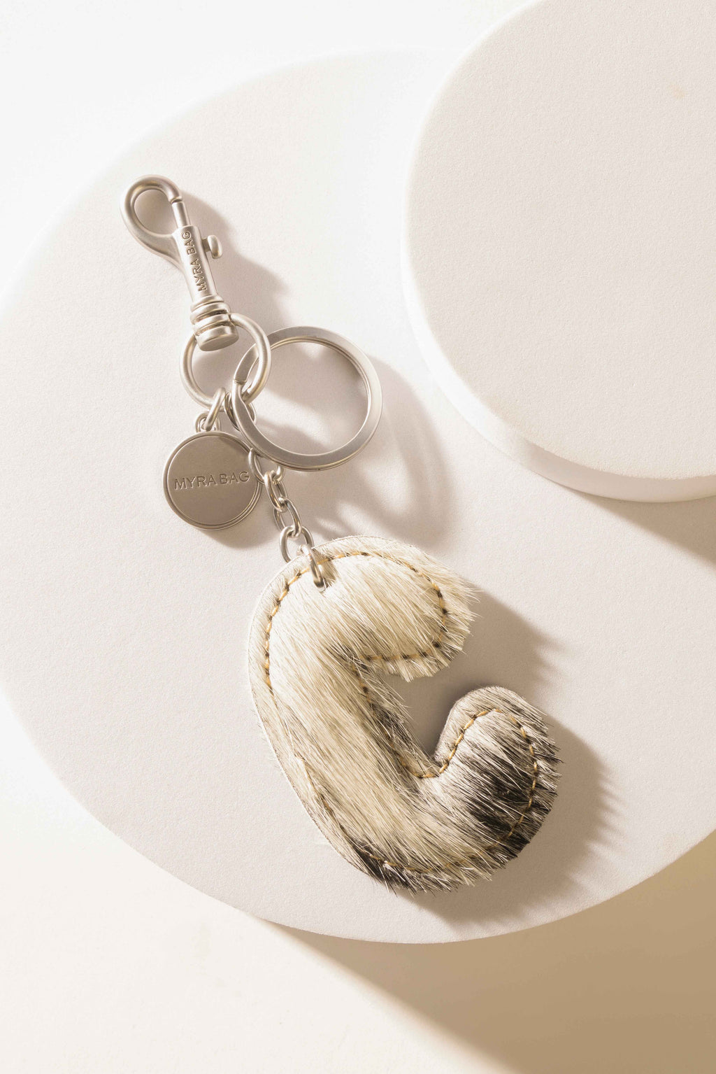 Alpha Hairon Bag Charm in Black & White
