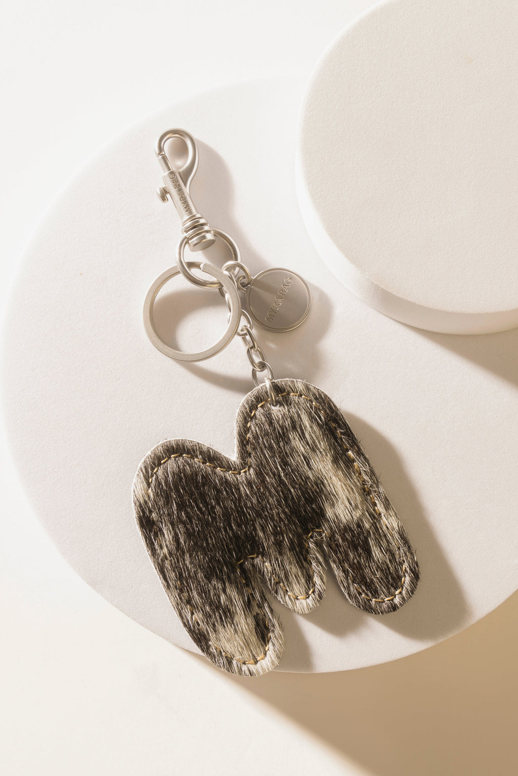 Alpha Hairon Bag Charm in Black & White