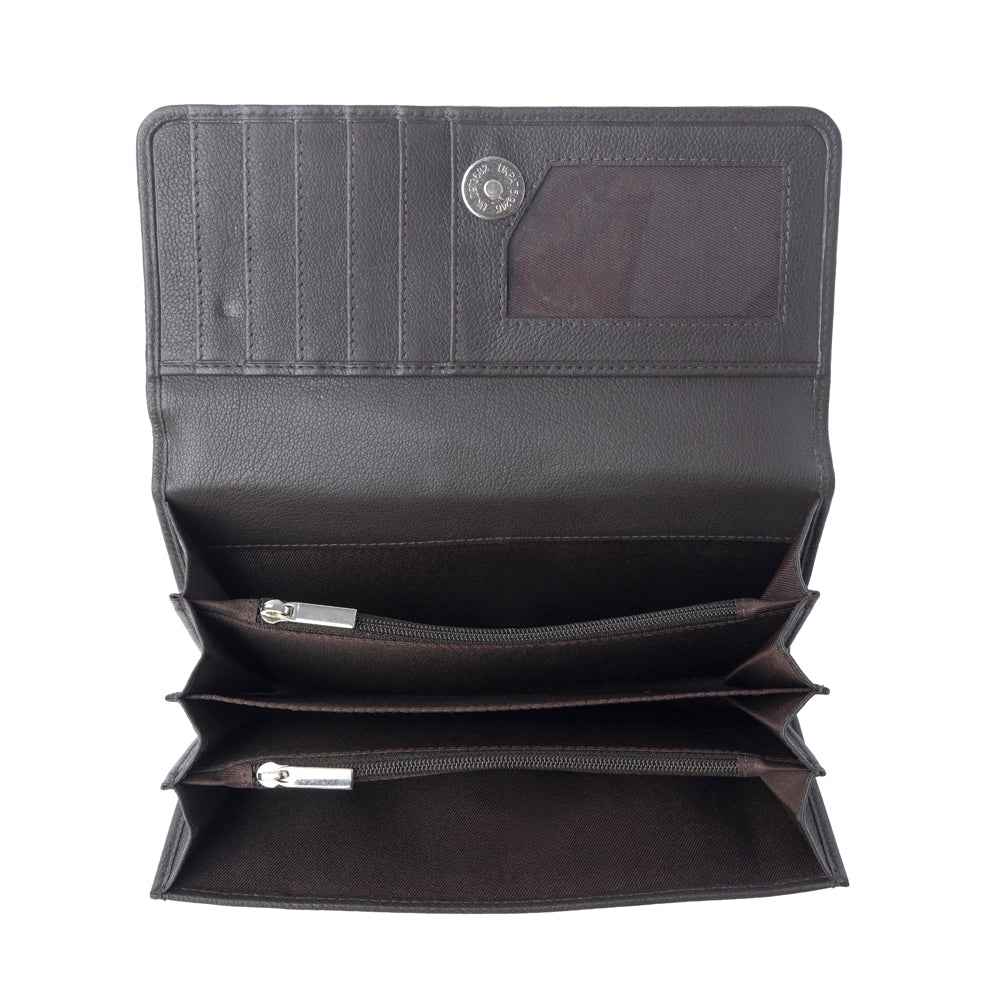 Myra Vanilla Vine Woven Wallet in Sepia Bloom