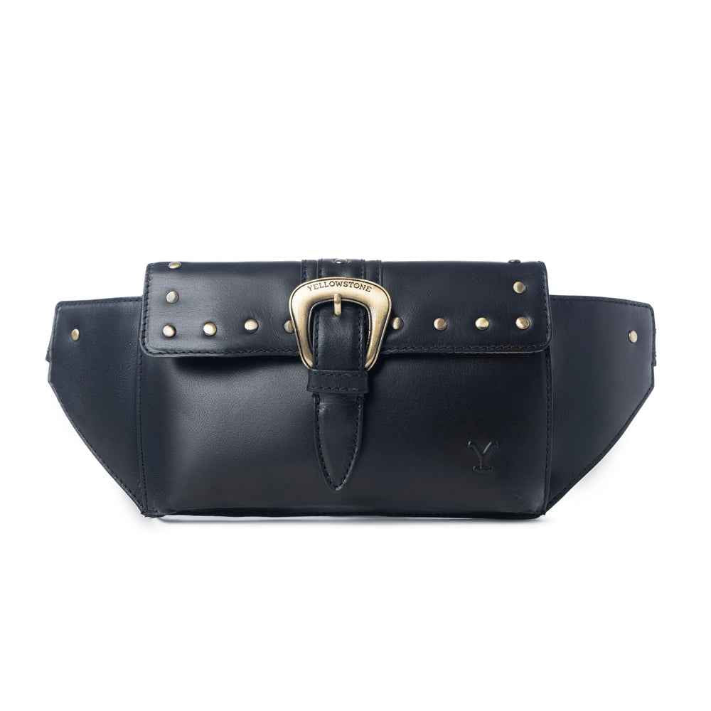 Yellowstone High Plains Studded Fanny Pack with Buckle in Ash