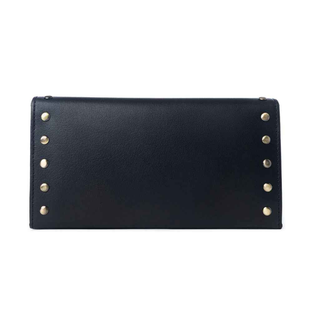 Yellowstone Caldera Leather Wallet with Rivets in Ash