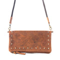 Yellowstone Palisade Clutch Bag with Rivets in Amber