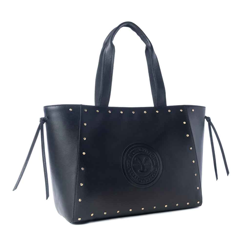 Yellowstone Legacy Studded Leather Tote in Ash