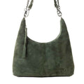 Myra Juniper Trail Genuine Suede Bag for Women in forest green with extra strap
