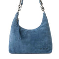 Myra Juniper Trail Genuine Suede Bag for Women in denim blue with extra strap