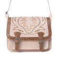 Myra Amberwood Suede Leather Boot Embroidered Leather Bag in Amber