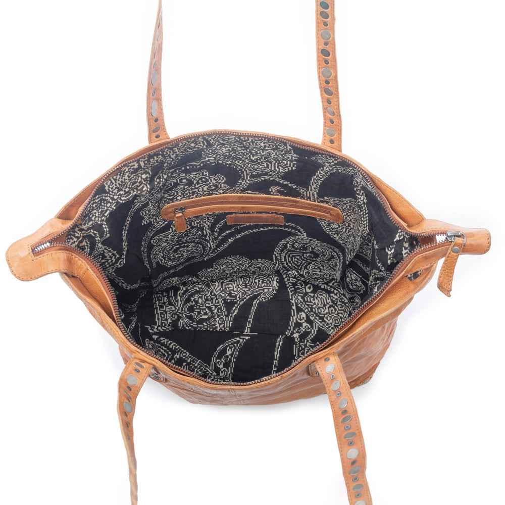 Myra Sierra Crest Leather Bag in Antique Gold