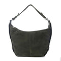 Myra Hunter’s Grove Suede Leather Shoulder Bag in Ranch Olive