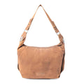 Myra Rustwood Suede Leather Shoulder Bag in Oak Brown