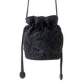 Myra Honey Vine Western Bucket Bag for Women in Black with embroidered detail
