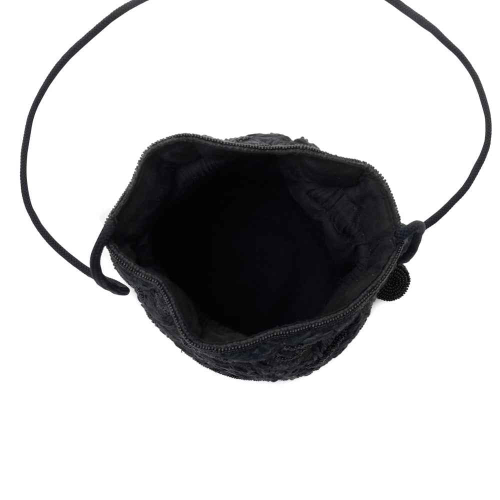Myra Honey Vine Western Bucket Bag for Women in Black with embroidered detail