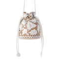 Myra Honey Vine Western Bucket Bag for Women in Jute with embroidered detail