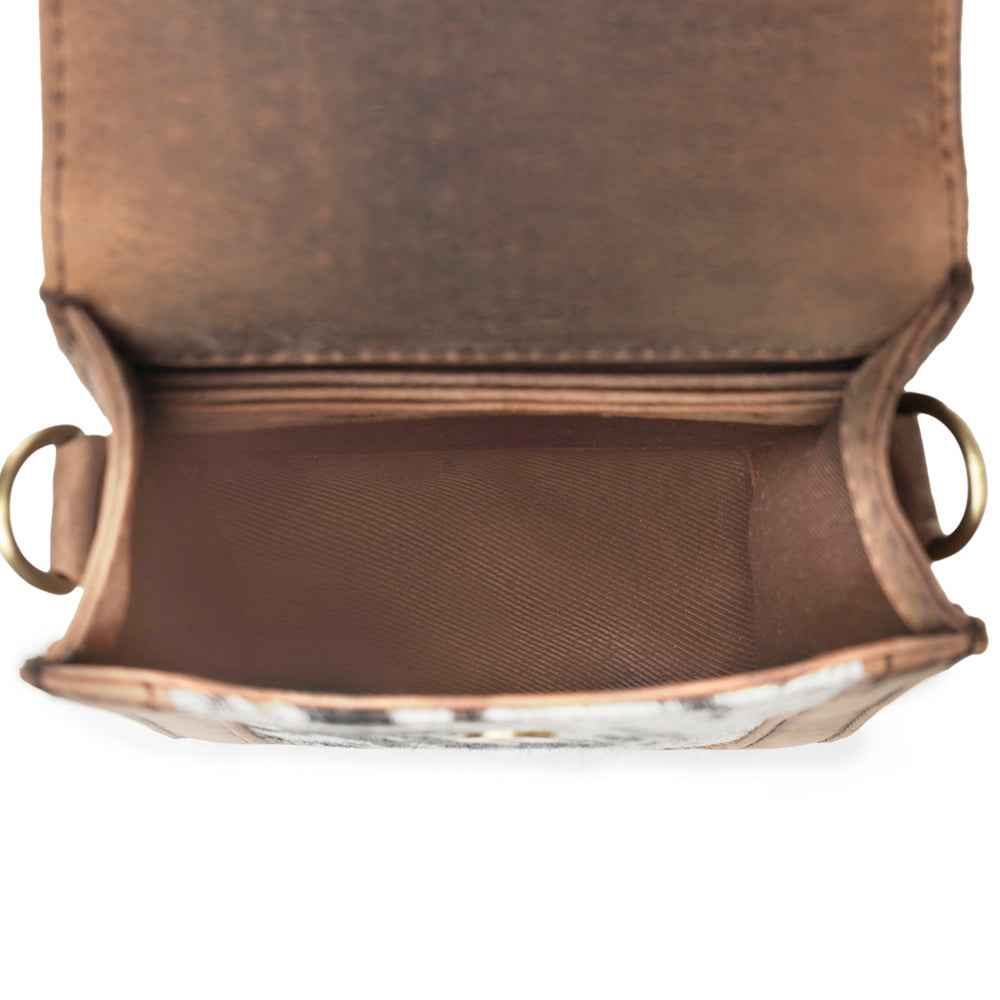 Myra Lasso Lane Hairon Leather Bag in Snowhide