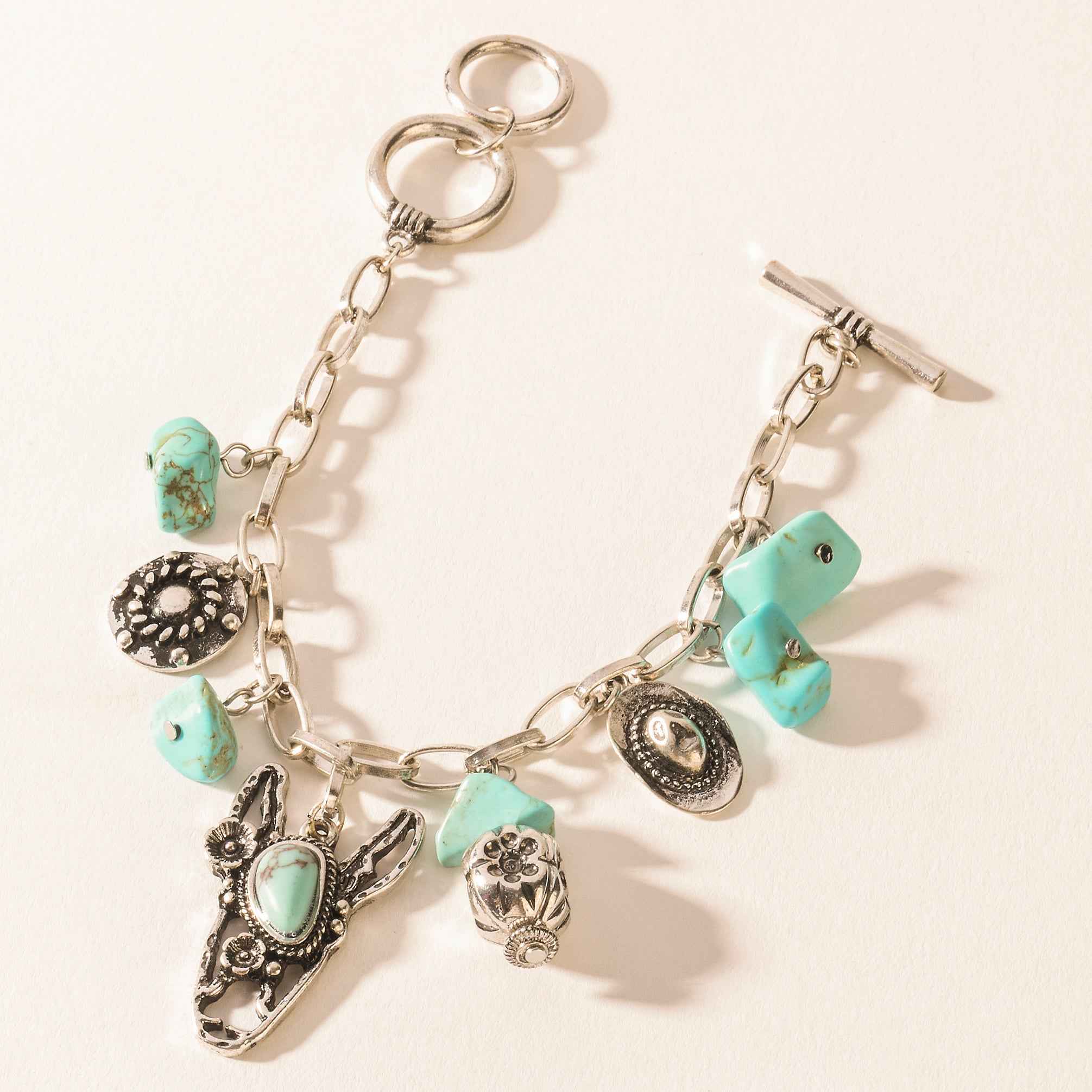 Myra Saddle Breeze Turquoise Stone Bracelet in Sage Creek Blue