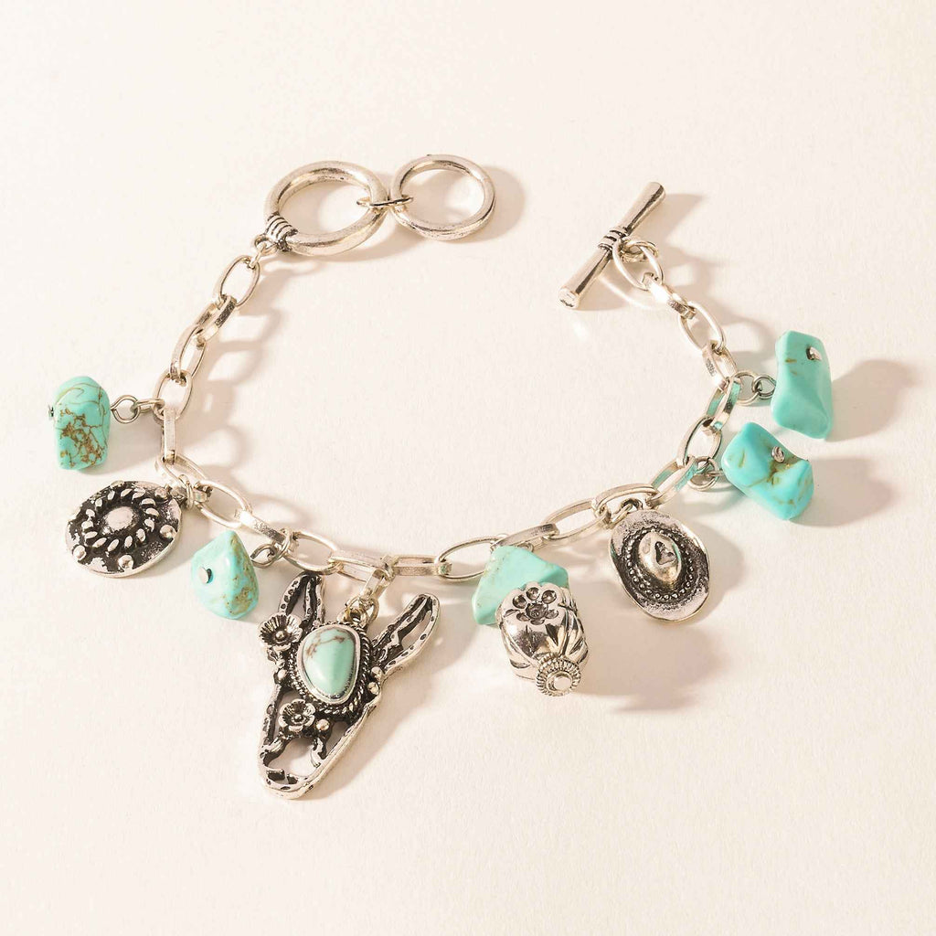 Myra Saddle Breeze Turquoise Stone Bracelet in Sage Creek Blue