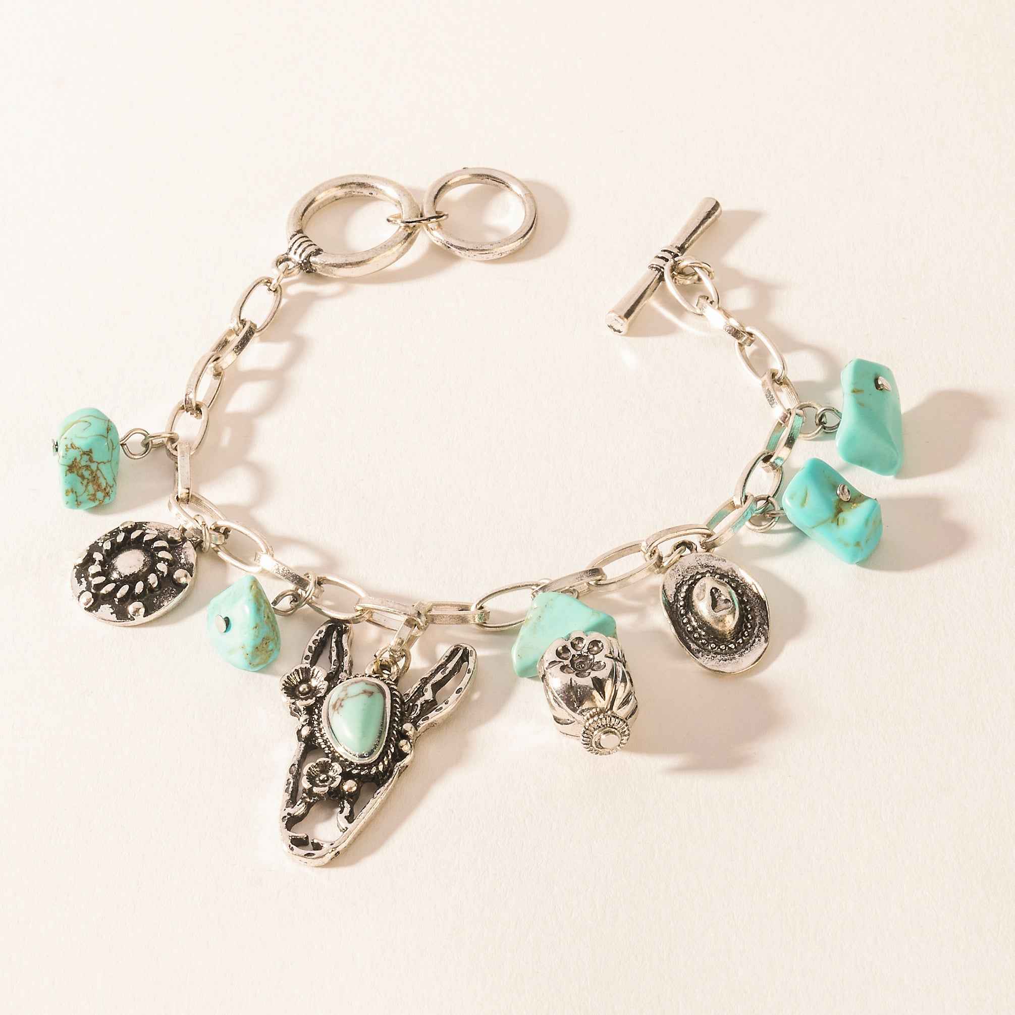 Myra Saddle Breeze Turquoise Stone Bracelet in Sage Creek Blue