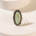 Myra Spirit Halo Turquoise Stone Ring in Vintage Teal