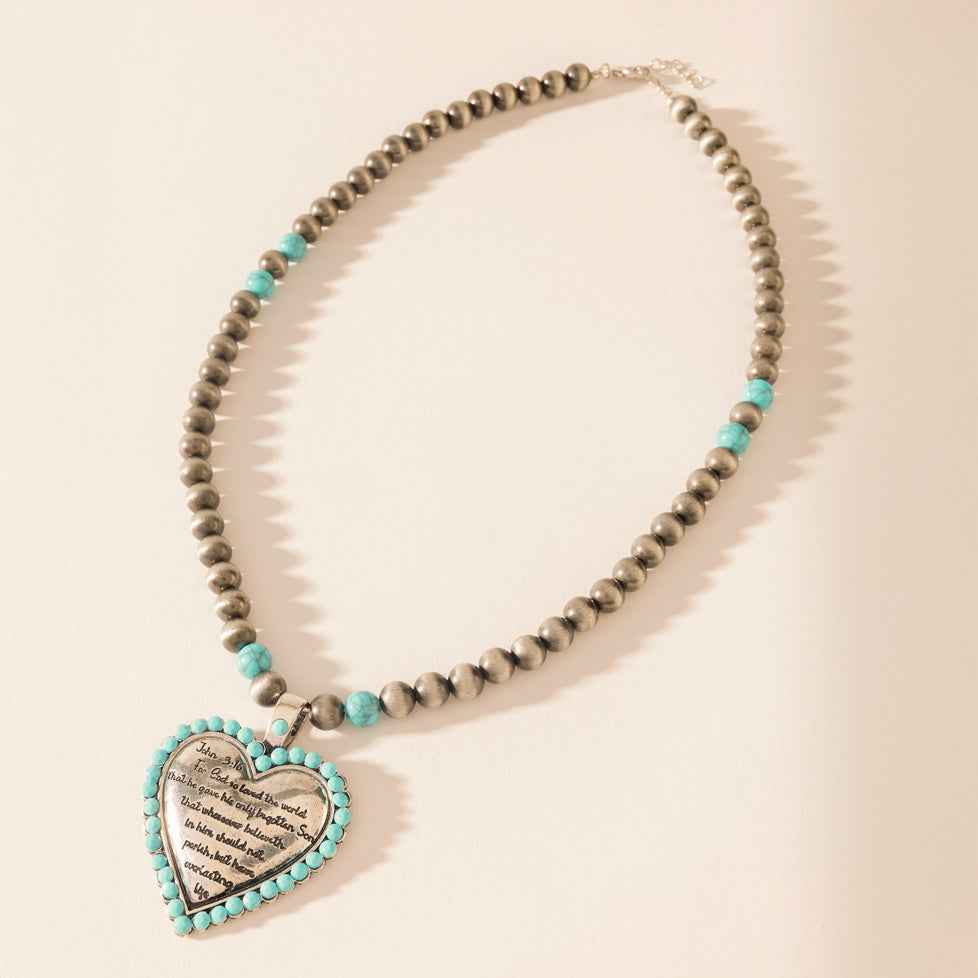 Myra Heart of the Frontier Necklace in Storm Oasis