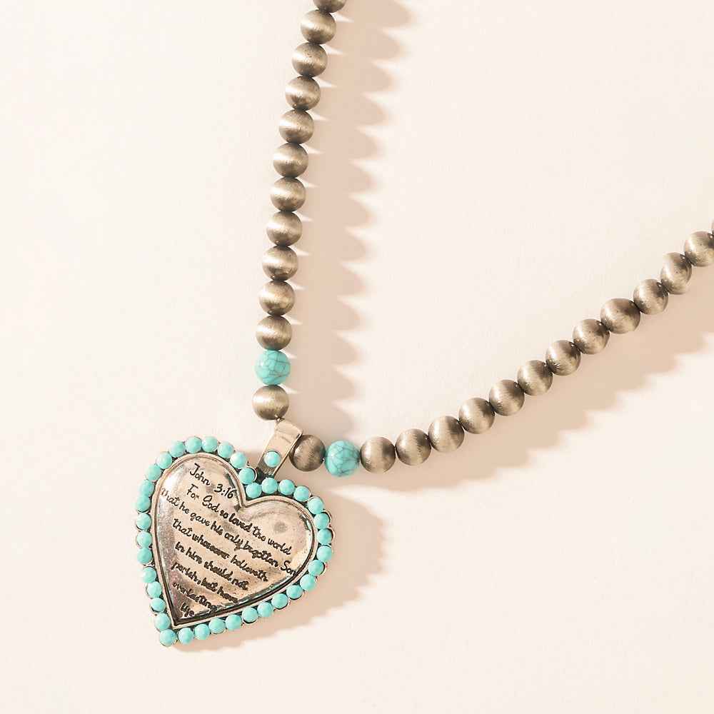 Myra Heart of the Frontier Necklace in Storm Oasis